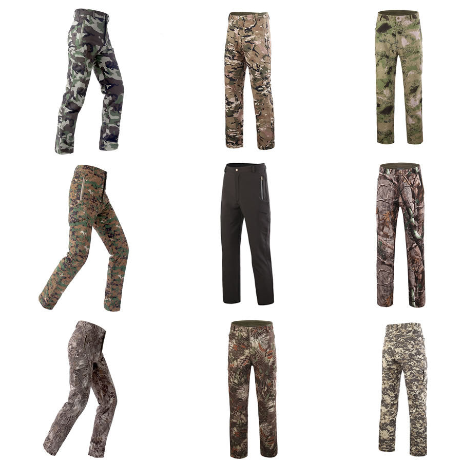 Mens Waterproof Softshell Fleece Thermal Outdoor Trousers