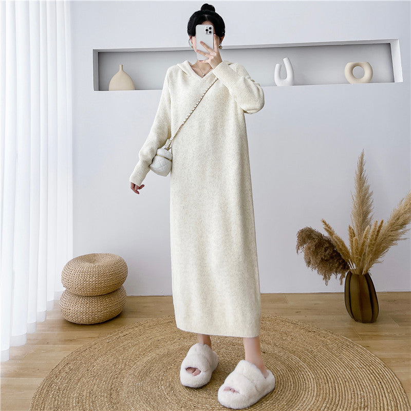 Womens Long Knitted Base Dress For FallWinterNew Style To Pair With Coats
